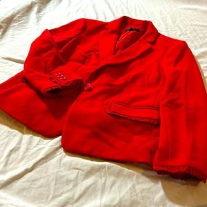 Women’s red Ann Taylor size 8P blazer.
